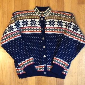 Vintage classic snowflake wool sweater
